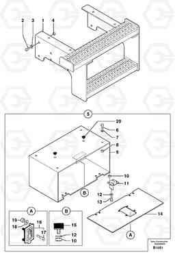 7606 Running board / tool box EW50 TYPE 256, Volvo Construction Equipment