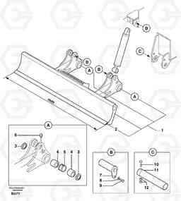 36037 Dozer blade EW50VV TYPE 256, Volvo Construction Equipment