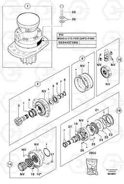 49549 Slewing gear motor EW50 TYPE 256, Volvo Construction Equipment