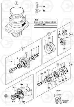 52102 Slewing gear motor EW50VV TYPE 256, Volvo Construction Equipment