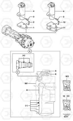 30181 Oscillation lock cylinder EW50VV TYPE 256, Volvo Construction Equipment