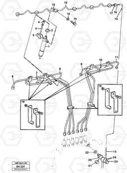 52042 Fuel pipes, injectors A20 VOLVO BM A20, Volvo Construction Equipment