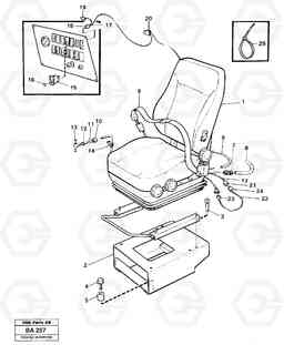 62098 Operator's seat, air suspensioned and heated A20 VOLVO BM A20, Volvo Construction Equipment