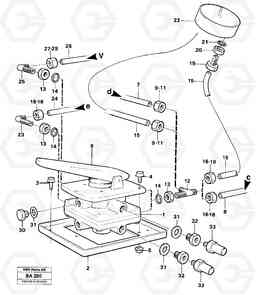 82211 Footbrake valve with mountings A20 VOLVO BM A20, Volvo Construction Equipment