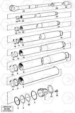 66184 Hoist cylinder Ser No 1533 - 2079 A20 VOLVO BM A20, Volvo Construction Equipment