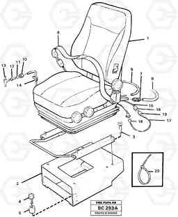 25535 Operator's seat, heated, air suspensioned. A25C VOLVO BM VOLVO BM A25C SER NO - 10256/ - 60911, Volvo Construction Equipment