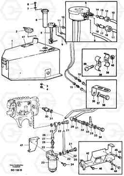 65449 Fuel tank, fuel pipes A30 VOLVO BM VOLVO BM A30, Volvo Construction Equipment