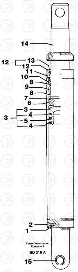 10604 Gas spring A30 VOLVO BM VOLVO BM A30, Volvo Construction Equipment