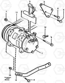 6241 Compressor for cooling agent R134a with fitting parts. A30 VOLVO BM VOLVO BM A30, Volvo Construction Equipment