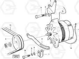 6249 Alternator with assembling details A35 Volvo BM A35, Volvo Construction Equipment