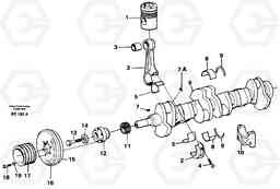 7172 Crankshaft and related parts A35 Volvo BM A35, Volvo Construction Equipment