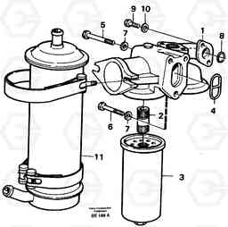 24636 Oil-cooler, oilfilter with mountings A35 Volvo BM A35, Volvo Construction Equipment