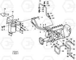 92217 Fuel pipes, fuelinjec. pump-fuel filter A35 Volvo BM A35, Volvo Construction Equipment