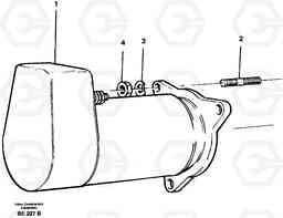 6252 Starter motor, mounting A35 Volvo BM A35, Volvo Construction Equipment