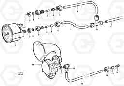 15790 Pneumatic system, pneumatic pressure gauge and horn A35 Volvo BM A35, Volvo Construction Equipment