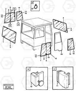 21841 Glass panes A25B A25B, Volvo Construction Equipment