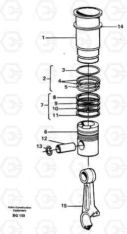 19515 Cylinder liner A40 VOLVO BM VOLVO BM A40 SER NO - 1151/- 60026, Volvo Construction Equipment