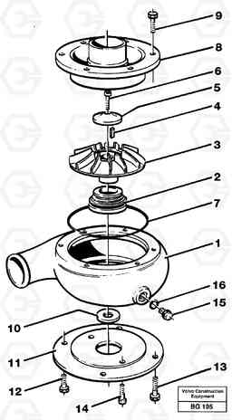 13979 Water pump A40 VOLVO BM VOLVO BM A40 SER NO - 1151/- 60026, Volvo Construction Equipment