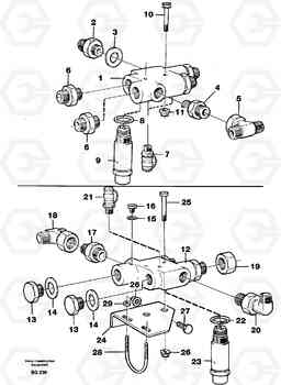 91949 Check valve with fitting parts A40 VOLVO BM VOLVO BM A40 SER NO - 1151/- 60026, Volvo Construction Equipment