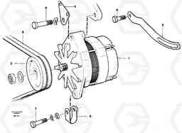 19524 Alternator with assembling details A20C VOLVO BM VOLVO BM A20C SER NO - 3051, Volvo Construction Equipment