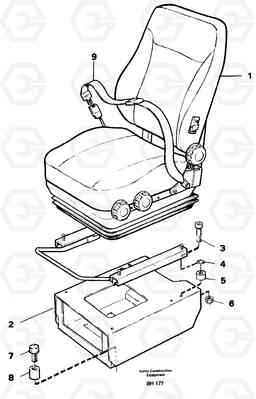 86025 Operator seat with fitting parts A20C VOLVO BM VOLVO BM A20C SER NO - 3051, Volvo Construction Equipment