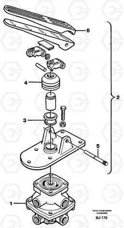 21725 Footbrake valve A30C VOLVO BM VOLVO BM A30C SER NO - 2320/- 2275, USA, Volvo Construction Equipment