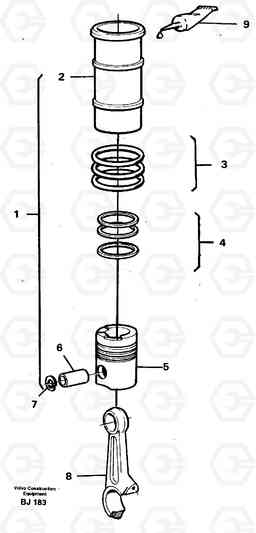 27938 Cylinder liner, piston A30C VOLVO BM VOLVO BM A30C SER NO - 2320/- 2275, USA, Volvo Construction Equipment