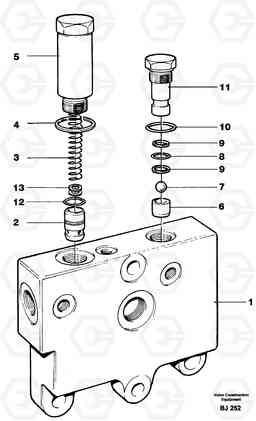 22773 Valve, circuit body and return valve A30C VOLVO BM VOLVO BM A30C SER NO - 2320/- 2275, USA, Volvo Construction Equipment