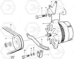 20762 Alternator with assembling details A35C VOLVO BM VOLVO BM A35C SER NO - 4620,, Volvo Construction Equipment