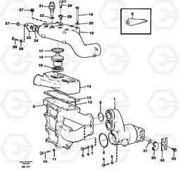 15534 Water pump and thermostat housing A35C VOLVO BM VOLVO BM A35C SER NO - 4620,, Volvo Construction Equipment