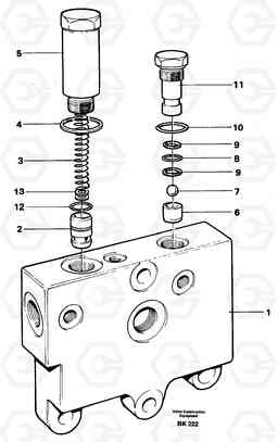 20625 Valve, circuit body and return valve A35C VOLVO BM VOLVO BM A35C SER NO - 4620,, Volvo Construction Equipment