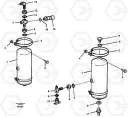 89722 Compressed-air reservoir with fitting parts A35C VOLVO BM VOLVO BM A35C SER NO - 4620,, Volvo Construction Equipment
