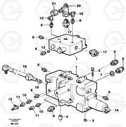 6488 Control valve with fitting parts A35C VOLVO BM VOLVO BM A35C SER NO - 4620,, Volvo Construction Equipment