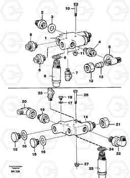 98749 Check valve with fitting parts A35C VOLVO BM VOLVO BM A35C SER NO - 4620,, Volvo Construction Equipment