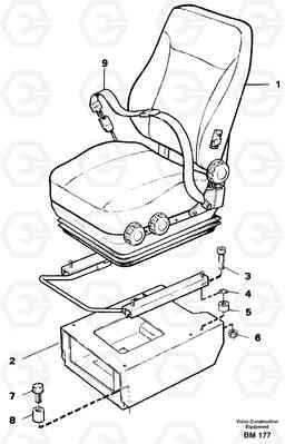 86304 Operator seat with fitting parts A20C SER NO 3052-, Volvo Construction Equipment