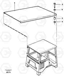 63256 Protecting roof Std Usa A20C SER NO 3052-, Volvo Construction Equipment
