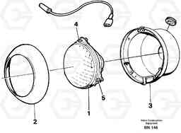 104353 Headlight, A25C, Volvo Construction Equipment