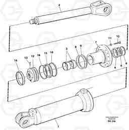 23627 Hydraulic tipping cylinder. A25C, Volvo Construction Equipment