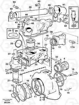 36349 Water pump and thermostat housing A25C, Volvo Construction Equipment