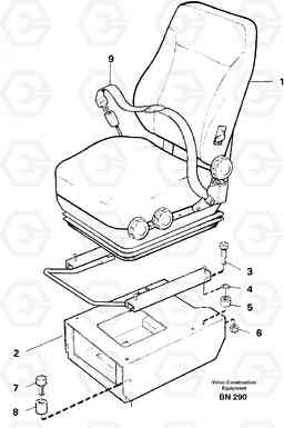 84332 Operator seat with fitting parts A25C, Volvo Construction Equipment