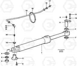 34881 Hydraulic cylinder with fitting parts A30C, Volvo Construction Equipment