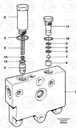 29479 Valve, circuit body and return valve A30C, Volvo Construction Equipment