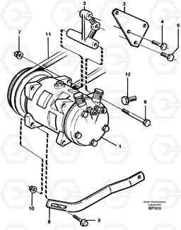 10440 Compressor for cooling agent R134a with fitting parts A30C, Volvo Construction Equipment