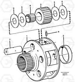 22045 Planet kit, stage 4 A35C SER NO 4621-, SER NO USA 60001-, Volvo Construction Equipment