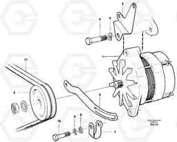 24126 Alternator with assembling details A35C SER NO 4621-, SER NO USA 60001-, Volvo Construction Equipment