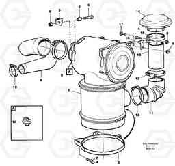 58799 Inlet system, air cleaner A35C SER NO 4621-, SER NO USA 60001-, Volvo Construction Equipment