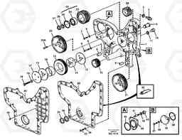 60966 Timing gear casing and gears A35C SER NO 4621-, SER NO USA 60001-, Volvo Construction Equipment