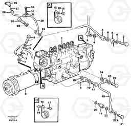 104658 Fuel injection pump, Oil pipes and vacuum hose A35C SER NO 4621-, SER NO USA 60001-, Volvo Construction Equipment