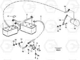 23351 Battery with assembling details A35C SER NO 4621-, SER NO USA 60001-, Volvo Construction Equipment