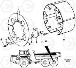 40083 Brake shield A35C SER NO 4621-, SER NO USA 60001-, Volvo Construction Equipment